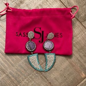 Sassy Jones dangle earrings.